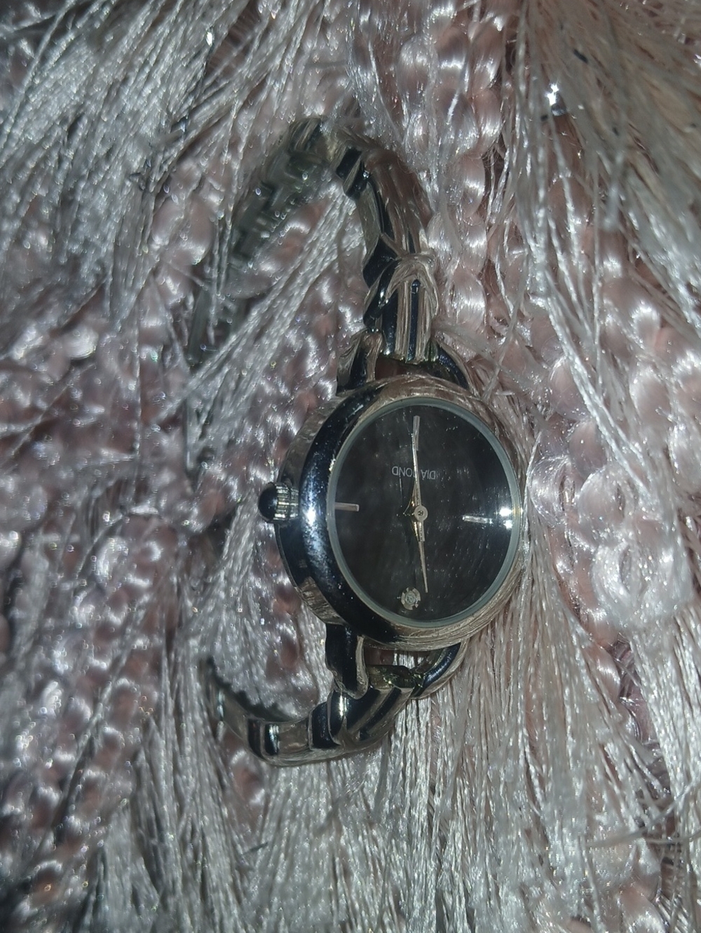 Diamond Vintage 90's Bracelet Watch With Diamond Accent Needs Battery